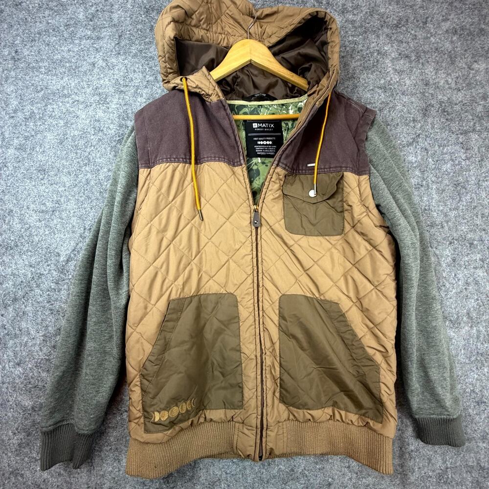 Forest Bailey Matix The Masons Quilted Jacket Medium Caramel Barn Coat Chore